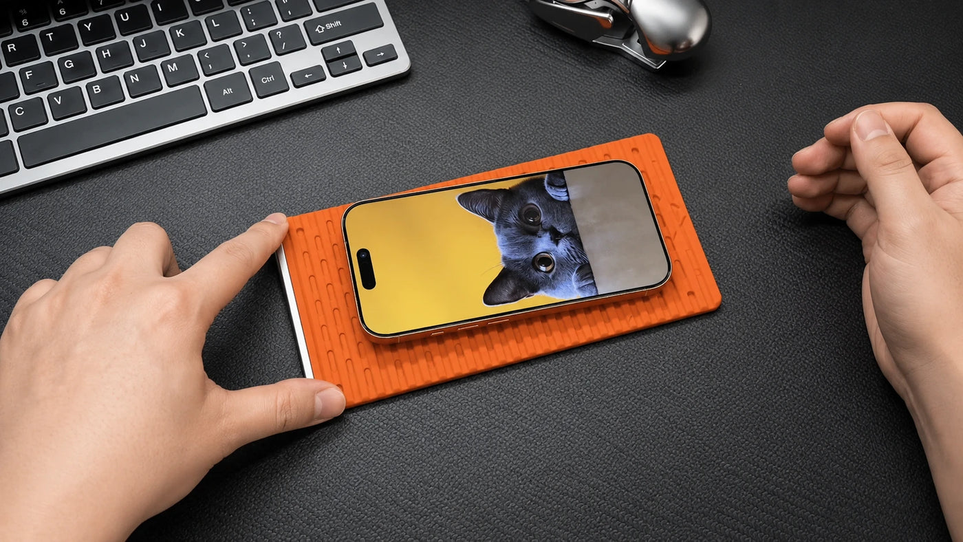 Turn your desk into a grippy phone pad